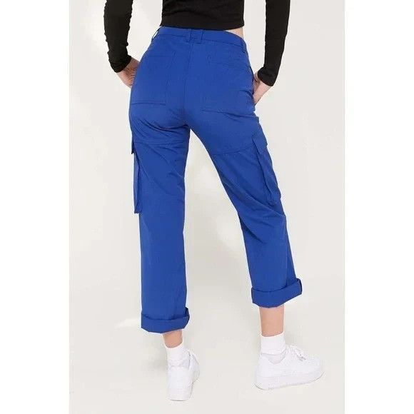Stussy Cargo Pants Alpine Blue High Waisted Lightweight Women Size 3 US Small S - Picture 2 of 16